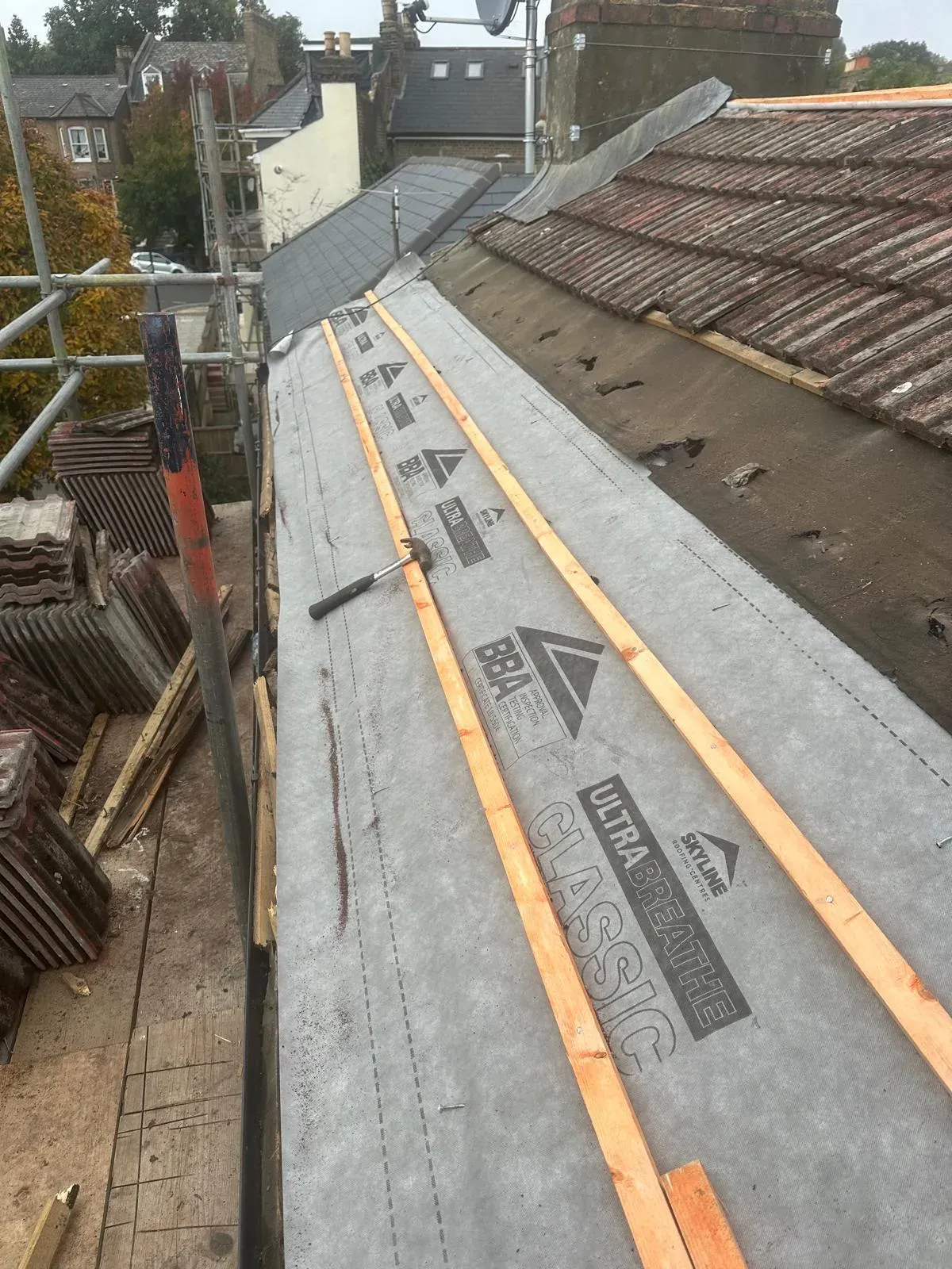 Professional re-roofing and membrane installation by First Choice Roofing Kent in West Malling.