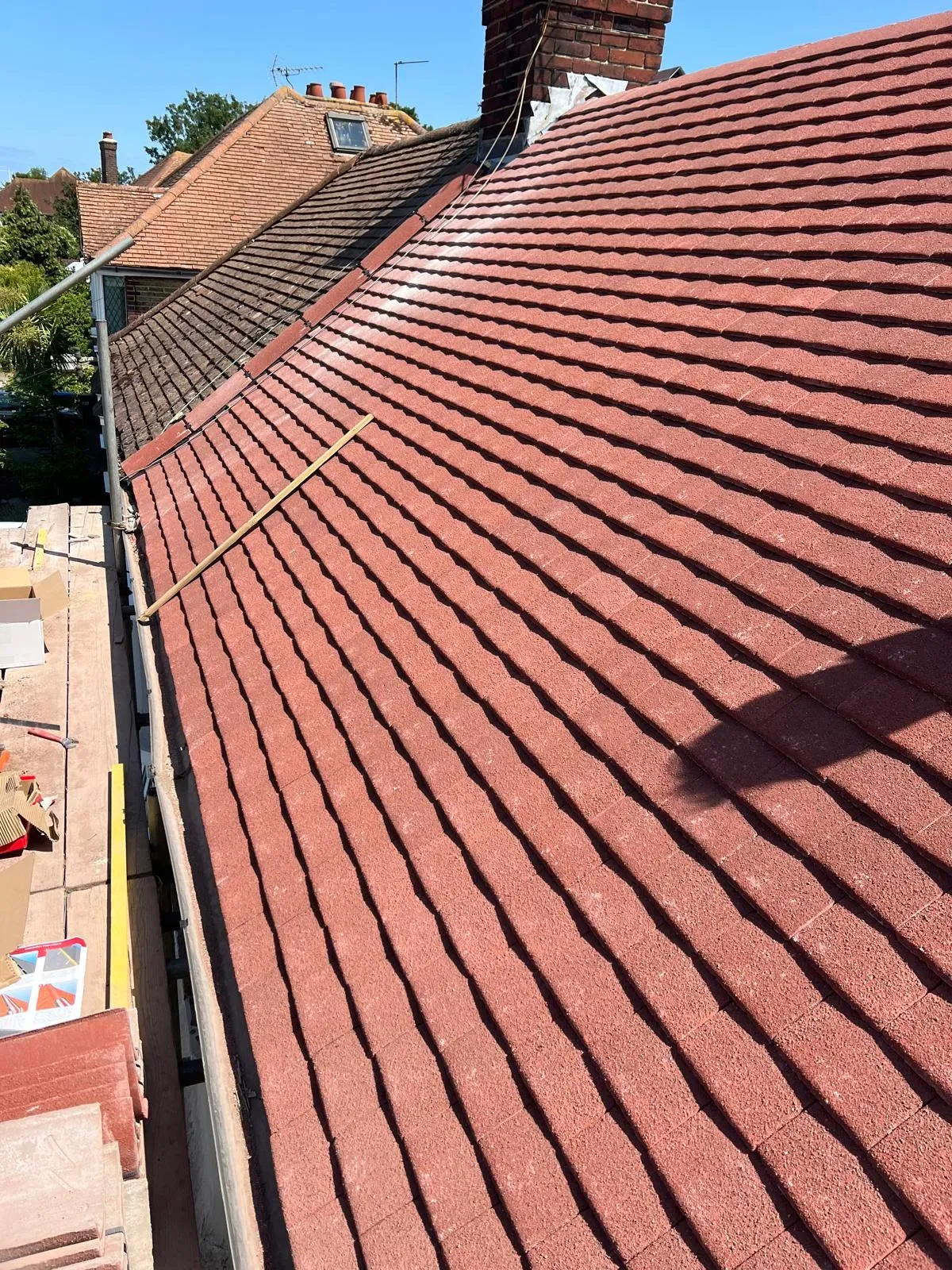 Newly installed red tiled roof by professional roofers in West Malling, Kent